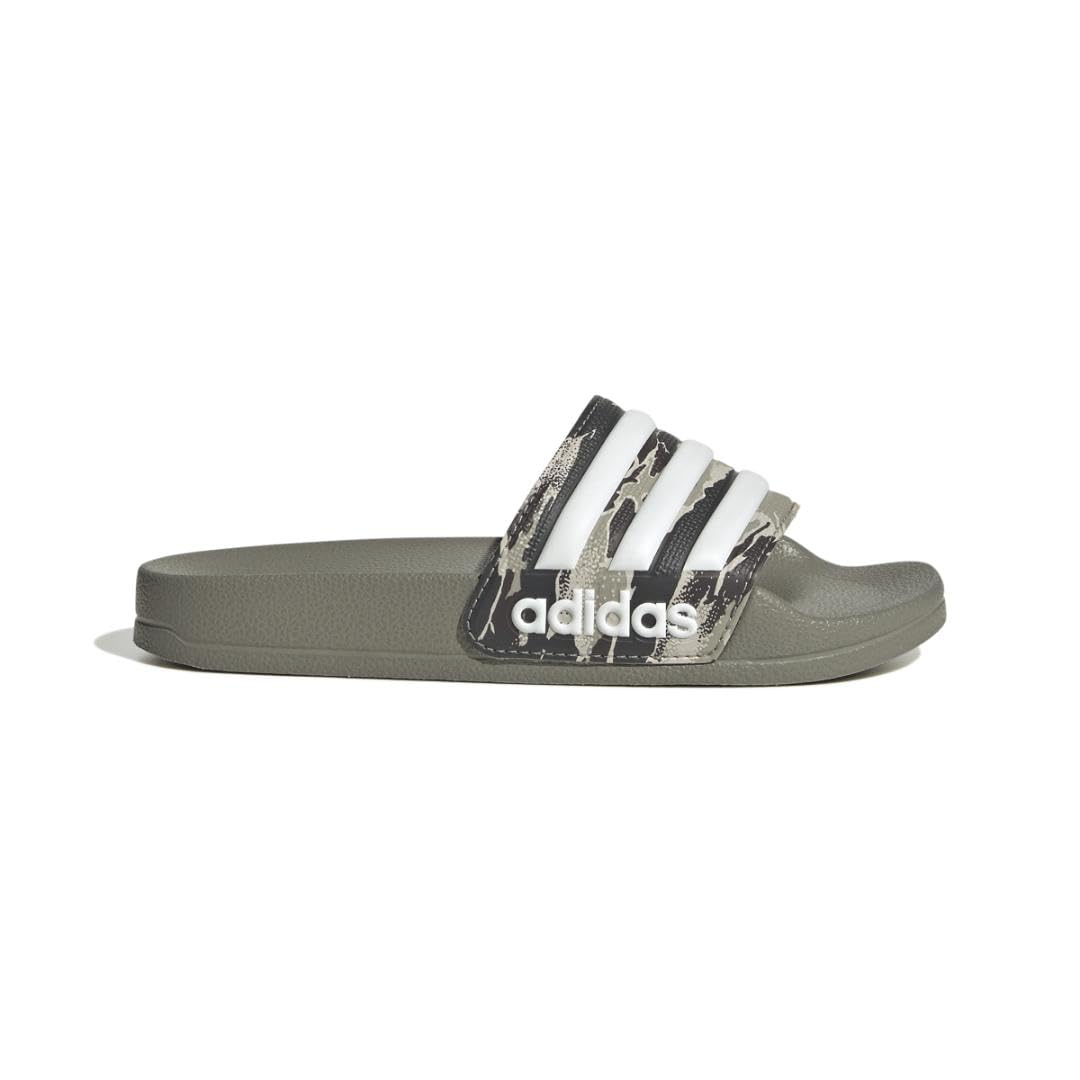 adidas Unisex Adilette Comfort Adj K Scarpa Pista Atletica leggera, Ciottolo Argento Ciottoli Argento Bianco, 27.5 EU