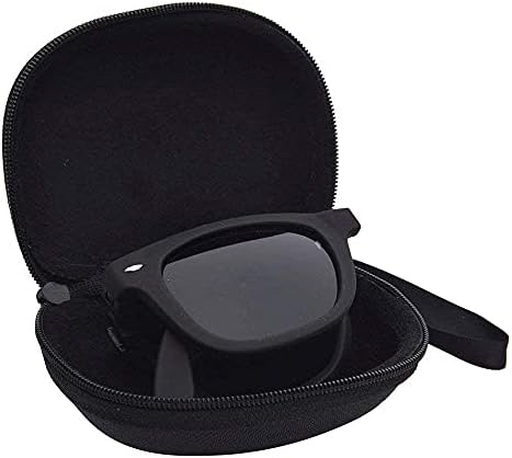 Polarized Modern Black Square Foldable Sunglasses with Case