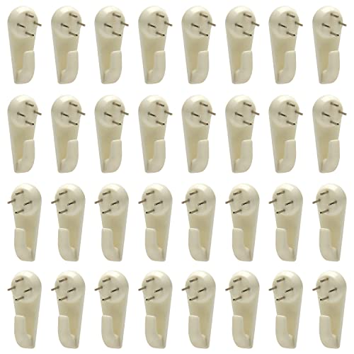 Image of Picture Hangers Ceiling Hooks Professional Photo Frame Hooks Kit with Nails for Hanging Plants Mugs Wind Chimes Utensils White 50PCS