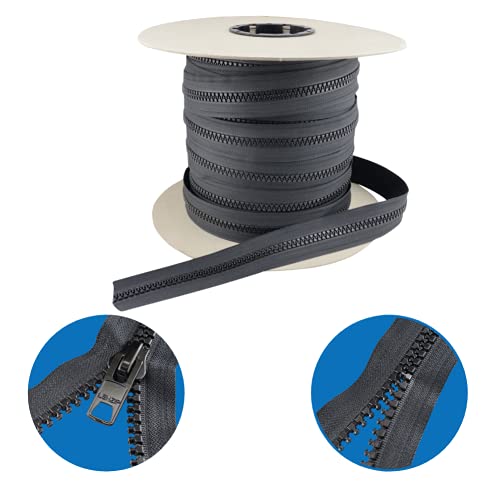 Ez-Xtend #10 Lenzip Chain Vislon Zipper By The Yard With Non-Locking Sliders. Boat Cushions, Duffle Bags, Back Packs, Sewing, Replacement Zipper(10 Yards & 8 Single Pulls Non-Locking) #TOP1