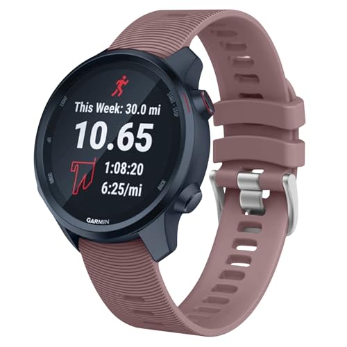 Image of Tobfit 20mm Straps Compatible with Garmin Forerunner 165 /165 Music, Forerunner 55 /158,245 /245 Music, 645 /645 Music Band for Women Men, Silicone Strap for Garmin Watch