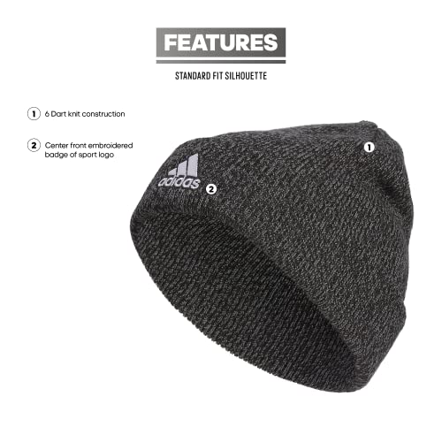 adidas Gorro dobrável para meninos, Preto ônix cinza/branco F23, Tamanho nica