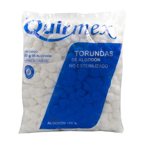 Catálogo para Comprar On-line Algodon disponible en línea para comprar. 42 chgnhfn QUIRMEX - Torunda de Algodón en Bolita, No Esterilizado, Composición 100% Algodón 500 gr. De uso Médico, Spa y para Desmaquillar