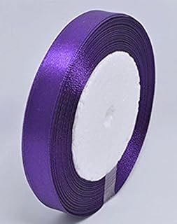 GCS 25 Meters Of Satin Wedding Party Ribbon 15mm In Multiple Colours Pack Rolls (Dark Purple)