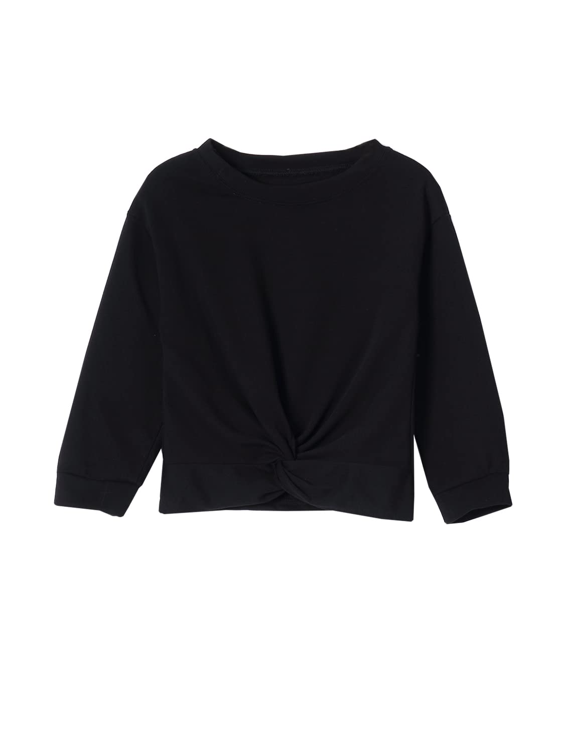 MileyMarlaGirls Casual Twist Front Sweatshirt Tie Dye Cotton Long Sleeve Crop Tops Pullover 3-15Years