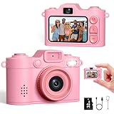 Mini Digitalkamera - 1080P FHD Kleine Retro Fotokamera, 1,38 Zoll Farbbildschirm Selfie Schlüsselanhänger Kamera mit Blitz & Aufzeichnung, Mini Daumenkamera Kreative Geschenke,Rosa