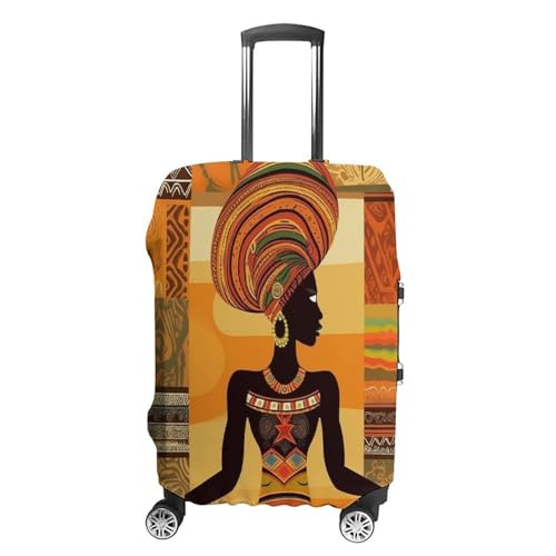 Travel Luggage Cover African Woman Elasticity Washable Baggage Covers Suitcase Protector Fits 18-32 Inch Luggage