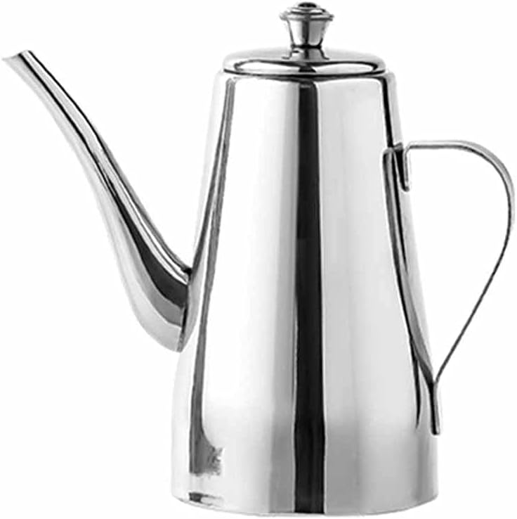 With Lid Vinegar Oil Dispenser Cooking Stainless Steel Cruet Pot Drip Free Kitchen Long Mouth Container Bottle Leak Proof BBQ(Small)