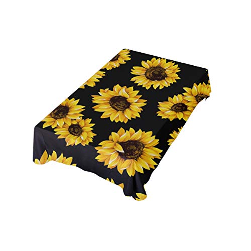 Baofu Sunflower Tablecloth Rectangle Colorful Vintage Polyester Table Cloth Large Square Beautiful Table Cover For Dining Kitchen Party 54"X54" #TOP5