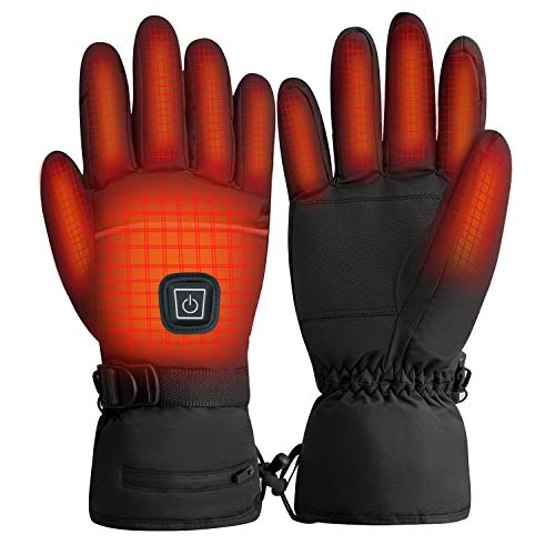 Electric Heated Gloves for Men and Women, 3 Heating Levels Rechargeable Electric Heated Gloves with Battery for Hunting, Fishing, Lightweight Heating Touchscreen Skii Gloves for Camping, Driving