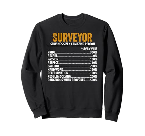 Funny Surveyor Nutrition Facts Information Men Women Sweatshirt