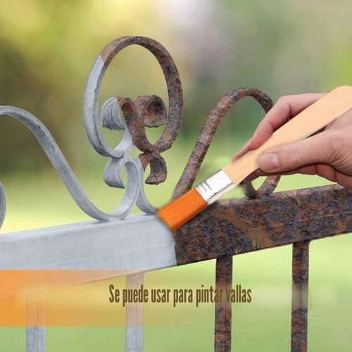 Miniatura 7 de Juego De 50 Pinceles De Cerdas, Juego De Pinceles Planos, Mango De Madera, 13,5 Cm, Pequeños Juegos De Pinceles, Pinceles De Pintura Para Barnices, Suministros De Pintura, Pintura, Arte Y Ventanas