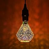 Neuf High-Tech Place E27 4W IP65 imperméable à l Eau Diamond Shape 3D Blanc Chaud Feux d Artifice LED Ampoule, 2700K 48 LED SMD 2835 Vintage Atmosphère décoration Art Lamp, AC 85-265V