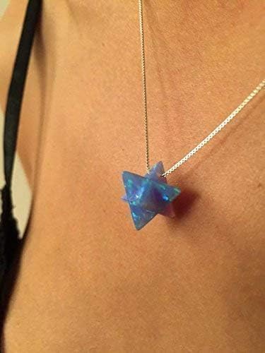 Miniatura 2 de Opal Merkaba Necklace, Opal Merkaba 3D, Opal Star of David
