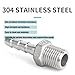 Hose Barb Fittings,304 Stainless Steel,3/8