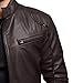 Mens Slim Stand Collar Faux Leather Jacket Long Sleeve Zip Up Biker Jackets Full Zipper Sports Coats Fall Outwear (Brown,Medium)