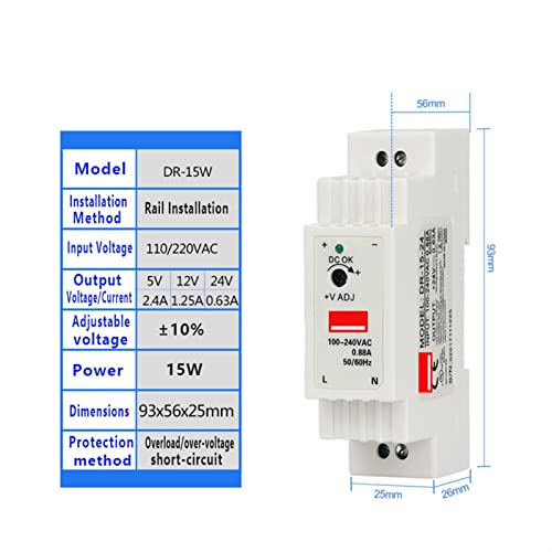 Alimentation de commutation DR-15 12V KLVN convertisseur AC-DC