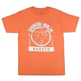 Naruto Shinobi Ninja Men's Anime T-Shirt with Kunai Graphic Tee (Tangerine, Large)