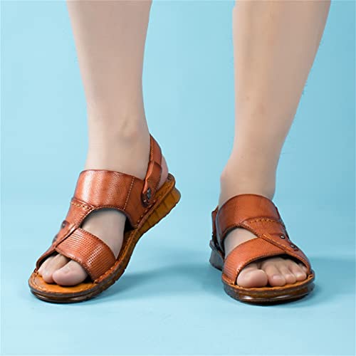 Leather Sandals Men's Casual Beach Shoes Zandalias para Hombre Sandales Sandalen Men Sandals(44)2