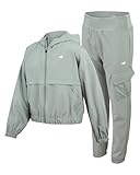 New Balance Girls Sweatsuit Set - 2 Piece Long Sleeve Woven Girls Jacket & Cargo Jogger Sweatpants Kids...