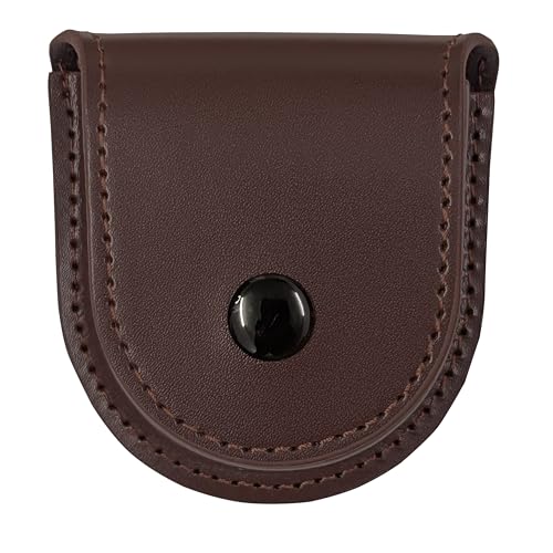 ShoppeWatch Pocket Watch Case with Chain | Pocket Watch Holster for Belt | PU Leather Case Waist | Leather Coin Purse | Small Coin Pouch Brown - PWC67BR