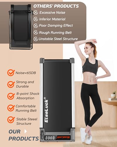 Elseluck Walking Pad, Under Desk Treadmill for Home Office, 2 in 1 Portable Walking Pad Treadmill with Remote Control, Walking Jogging Machine in LED Display - Thumbnail 7
