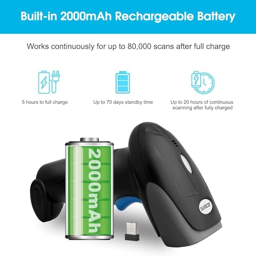 Leitor Código De Barra Sem Fio De Mão Com Bluetooth 1d,Leitor Scanner Código De Barra Sem Fio USB