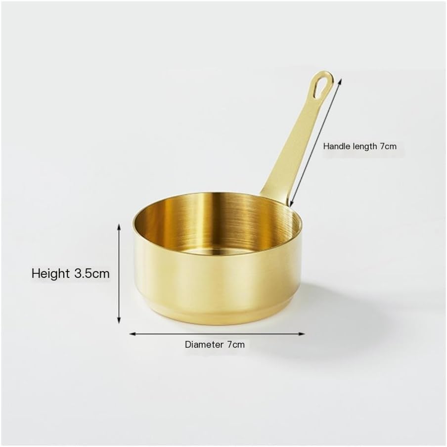 Gravy Boat Stainless Steel Sauce Cup with Dip Dish for Steak & Salad(Gold,Large)