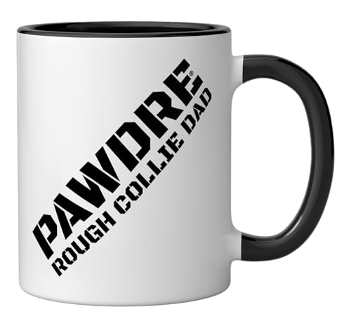 Taza de Cerámica Rough Collie Dad Negro/Blanco miniatura 2