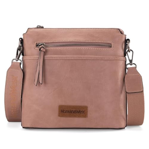 Montana West Crossbody Bag for Women Small Cross Body Bag Purses Lightweight Travel Side Purse Shoulder Purses with Guitar Strap Pink MWC-216PK