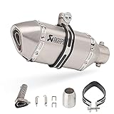 スリップオンマフラー バイクサイレンサー 汎用 長さ300mm 50.8mm ステンレス バイク マフラー サイレンサー オートバイ バッフル エキゾーストパイプ 排気管 (A)