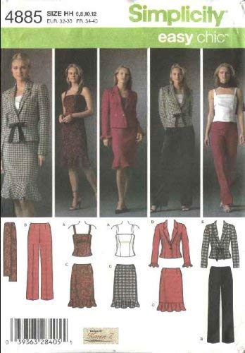 Patron couture Simplicity 4885 ensemble veste pantalon jupe femme taille 14-22 chic