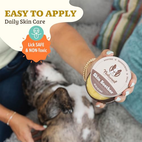 Natural Dog Company Skin Soother Balm for Dogs – Dog Skin Balm for Dry Winter Skin, Seasonal Sensitivity & Environmental Stress, Dog Moisturizer with Coconut Oil, Calendula & Vitamin E, 1 oz Tin