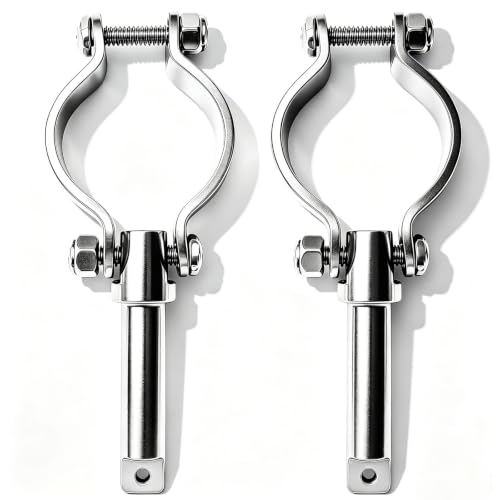 RedSnake Marine Oarlock Socket 316 Stainless Steel Heavy Duty Clamp on Shaft Rowlock Oar Lock Side Mount or Yacht Boats Water Rafts Kayaks Dinghy Lifeboat2-Pack (Adjustable Fixture)