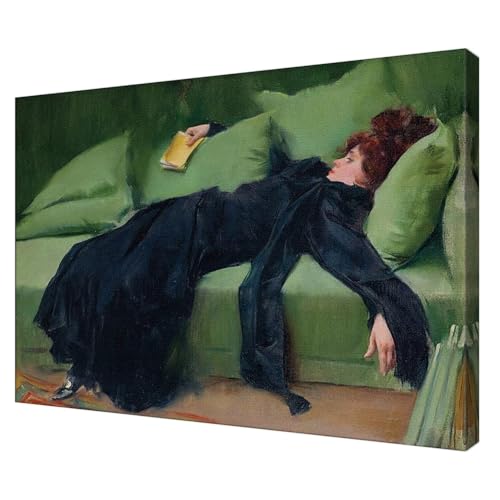 Vintage Minimalist-Wall Art Framed Decadent Young Woman Poster For Minimalism Enthusiast Decor-Abstract Art-Art Canvas Print Picture For Home Living Bedroom Office Decor