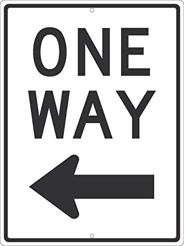 Panneau de signalisation One Way aluminium réfléchissant 45x61 cm flèche gauche NMC