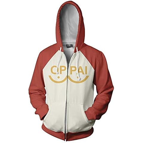 Unsiex One Punch Man Hoodie Saitama 3D Print Sweatshirt Drawstring Zip Cosplay Costume (Color : 2, Size : M) Cover