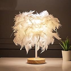 Lamparas De Mesa Habitacion Matrimonio Lámpara de Mesa Cálida, Iluminación Nórdica para El Hogar, Lámpara de Plumas, Habitación de Matrimonio, Dormitorio de Niña, Lámpara de Noche, Lámpara de Plumas Vertical, Lámpara de Mesa Decorativa