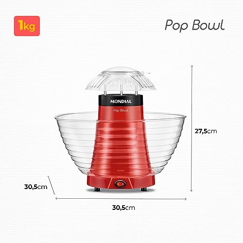Pipoqueira Pop Bowl, Mondial, Vermelho, 1200W, 110V - PP-05 glide