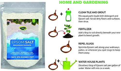 Image of Thanjai Natural Epsom Bath Salt 10kg for Muscle Relief, Relieves Aches & Pain Granule Magnesium Sulphate) for Plants, Gardening,Water Soluble Fertilizer,Soil Manure
