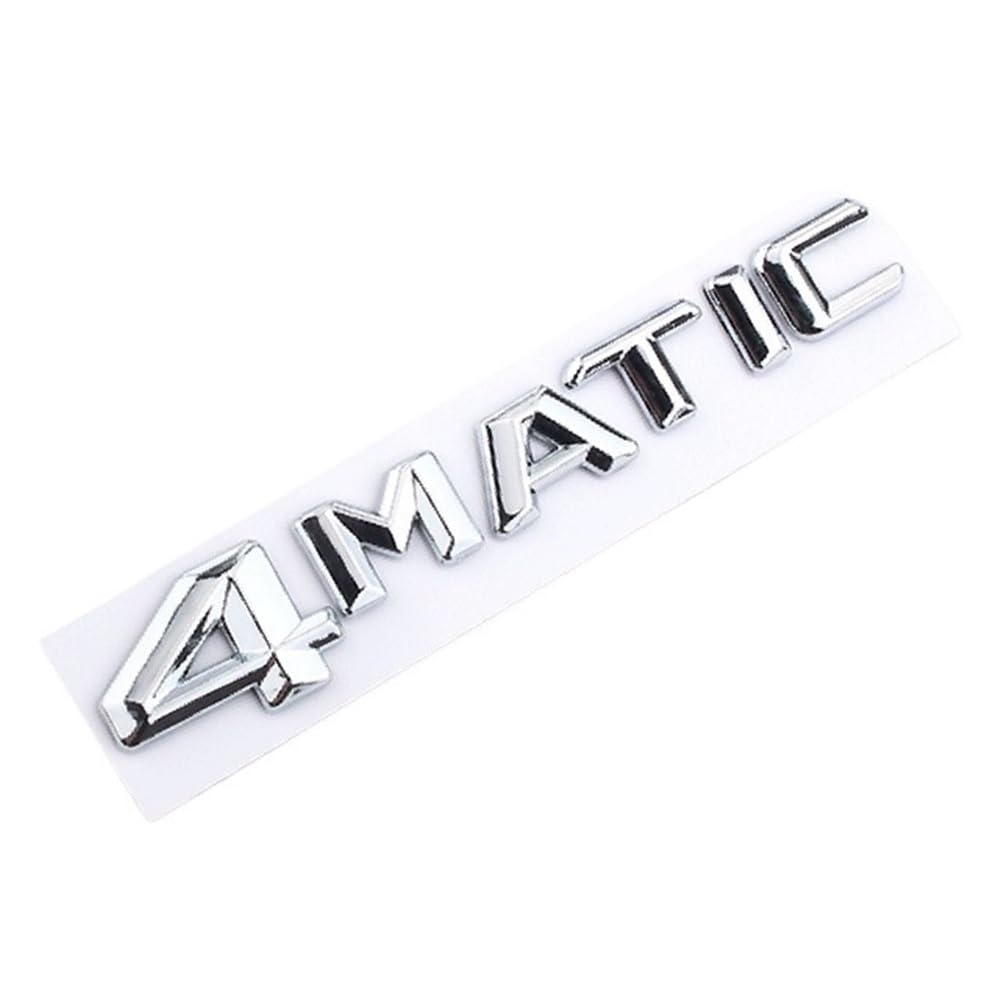 YTQMoreBNZ YYDStes Black Chrome 4 Matic Logo Letters Car Trunk Badge Compatible With Mercedes Benz GLC 250 GLK 220 ML 320 4matic