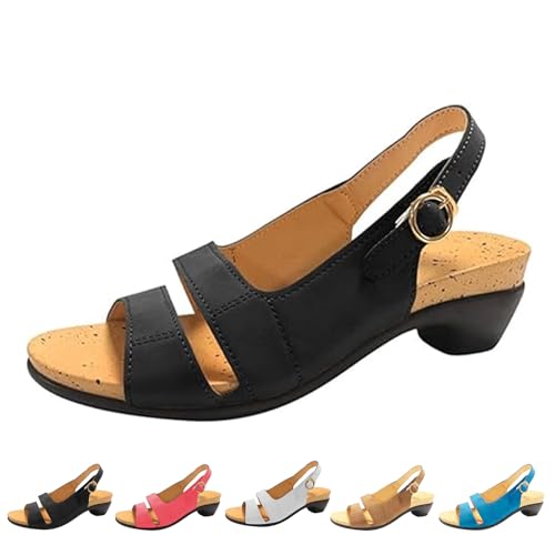 Yifare Sandals for Women,Women's Ultra-Comfy Casual Flat Orthotic Sandals,Summer Fallow One-Word Buckle Shoes