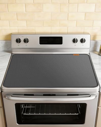 Fireproof Stove Cover, 30 x 21 Inch Heat Resistant Stove Top Covers for Electric Stove, Waterproof Cooktop Cover, Glass Stove Top Protector, Electric Stove Top Cover Mat