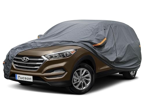 Image of GUNHYI Premium Car Cover Custom Fit Hyundai Tucson (2004-2026), 16 Layers Heavy Duty Car Cover Waterproof All Weather with Zipper Door for Sun Rain Snow Dust Uv Protection