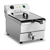 Royal Catering RCEF-16EHB Elektro-Fritteuse 16 Liter - 6000 W - Ablasshahn - Kaltzone - Edelstahl