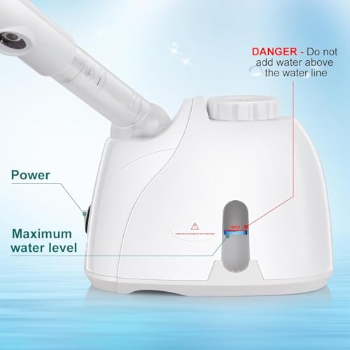 Image of 2-in-1 Facial Steamer and Hair Steamer - Hot Mist Face Sauna, Humidifier & Vaporizer for Cold and Cough Relief, Acne & Blackhead Prevention, Deep Skin Cleansing & Hydration