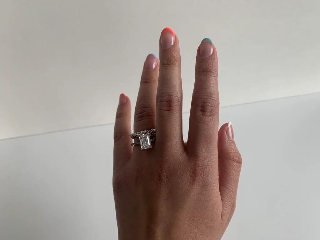 1-5 Carat Emerald Cut IGI certified Lab Grown Diamond Ring 10K 14K 18K Solid Gold Lab Grown Diamond Engagement Ring Wedding Bridal Ring Anniversary Promise Ring for Women (E-F Color VVS1-2 Clarity)