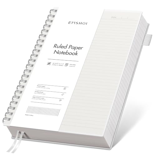 EMSHOI Lined Spiral Journal Notebook, 300 Pages, A4 Size (8.2'' x 11.2'')
