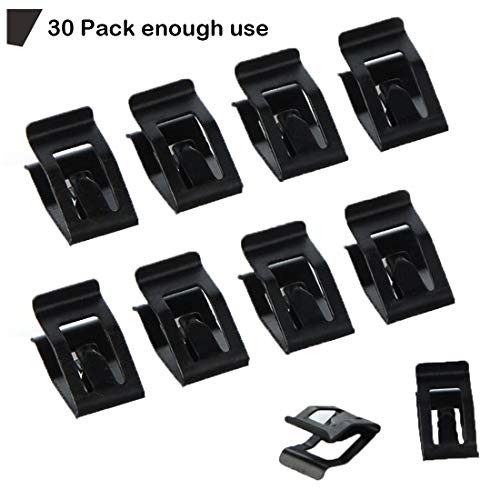 30 Pack Black Rivet Fastener Clips, Metal Retainer, Universal Auto Car Front Console Dash Dashboard Trim for Ford Mazda Audi Toyota