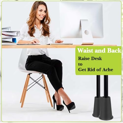 Yookwutar 4 Pack Furniture Risers 8 Inch, Bed Risers Heavy Duty for Table Desk Couch Chair Sofa Cabinet Bed Frame Dorm, Round Table Leg Risers Lift Height 8", Black by Yookwutar - Image 7